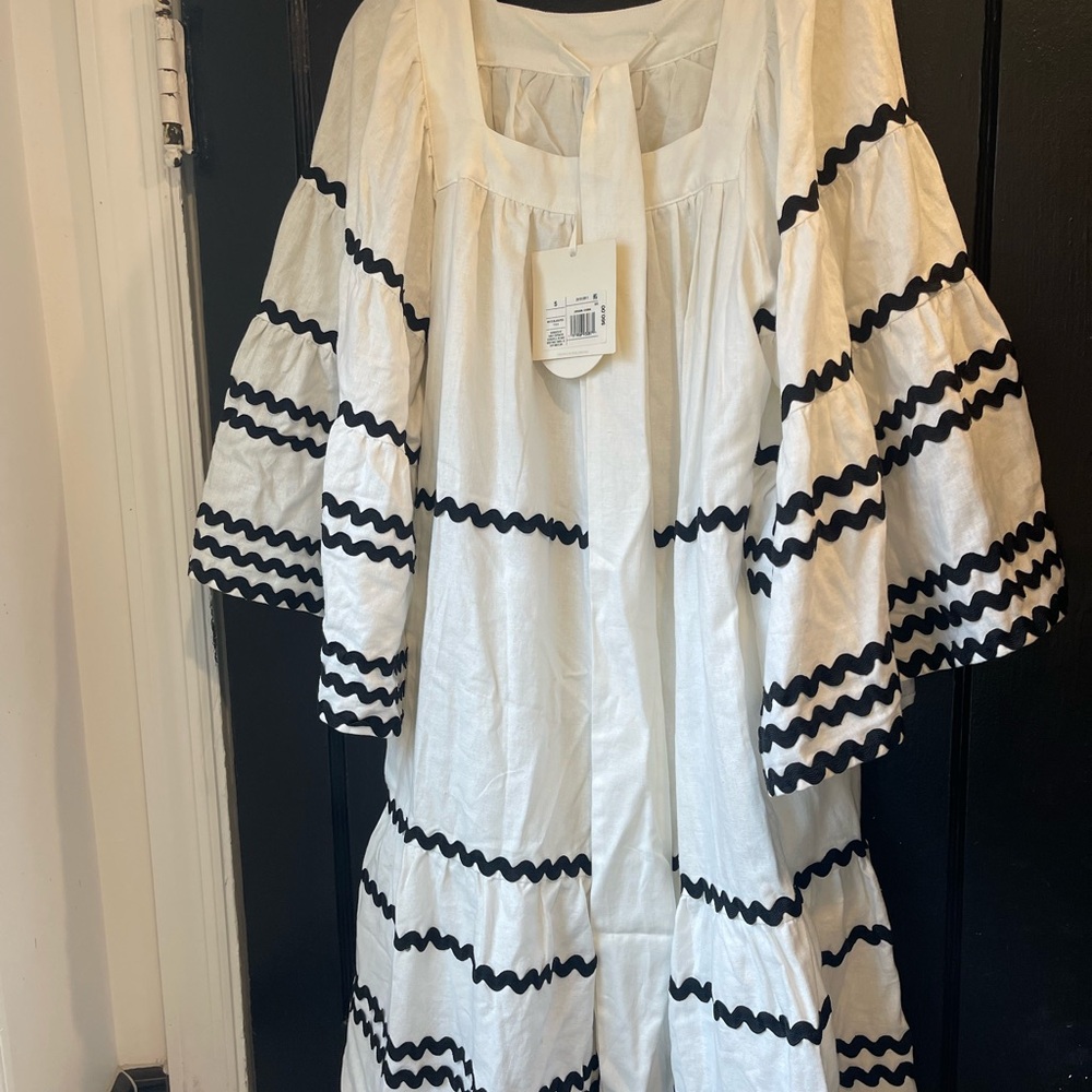 Lisa Marie Fernandez White and Black Midi Dress